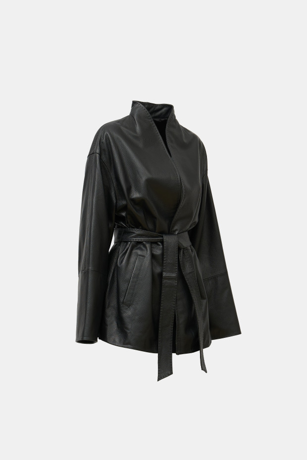 Новый ДЖУЛИЯ NP8112 КУРТКА  NATALI PORTE  ЧЕРНЫЙ ЖЕМЖУГ м.в.100% натуральная замша. М.п. Полиэстер  46